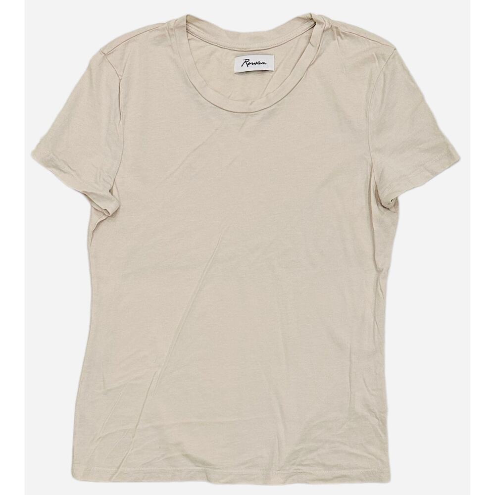 Rowan Women's T-Shirt Tyler Supima Cotton Short Sleeve Top Tee in Bone